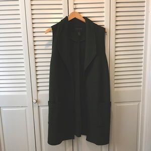Olive Green Wool Blend Trench Vest NWT